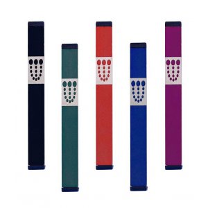 Agayof Mezuzah Case with Bubbly Dots Shin, Dark Colors - 7 Inches Height