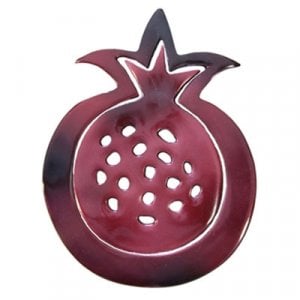 Yair Emanuel Two-in-One Red Anodized Aluminum Trivet - Pomegranate