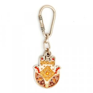 Shades of Gold Hamsa Keychain by Ester Shahaf