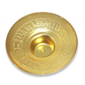 Gold Color Inscribed Brass Candle Inserts