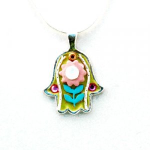 Flower Hamsa Necklace by Ester Shahaf