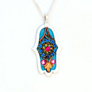 Totally Turquoise Hamsa Necklace by Ester Shahaf