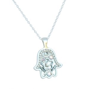 Silver Hamsa Necklace by Ester Shahaf