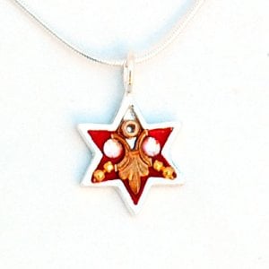 Star of David Necklace in Red by Ester Shahaf