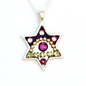 Black-Violet Star of David Pendant by Ester Shahaf