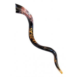 Collectors Hand Painted Yemenite Shofar - Lion of Judah