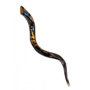 Collectors Hand Painted Yemenite Shofar - Menorah