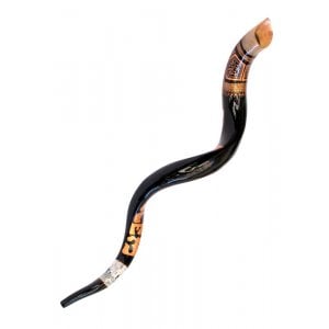 Collectors Hand Painted Yemenite Shofar - Temple in Jerusalem