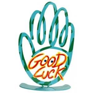 David Gerstein Free Standing Hamsa Sculpture Turquoise - Good Luck