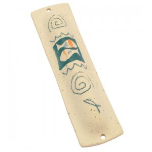Ceramic Fish design Mezuzah Case