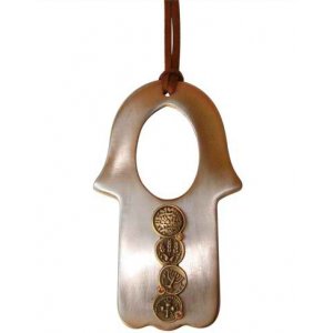 Metal Hamsa with ancient coins design