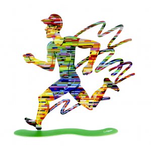 David Gerstein Free Standing Double Sided Runner Sculpture - Jogger Man