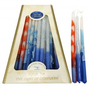 Handmade Dripless Decorative Hanukkah Candles - Colorful