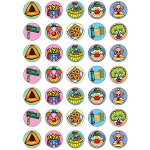 Small Colorful Stickers for Children - Purim Activities