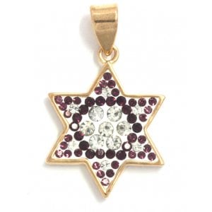 Amethyst and Zircon Star of David Pendant