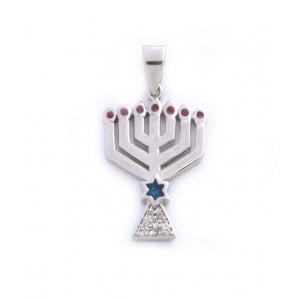 Gold Filled Menorah Pendant with Zircons