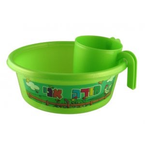 Green Wash Cup & Bowl for Kids - Netilat Yadayim