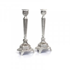 Classic Filigree Silver Plated Candlesticks