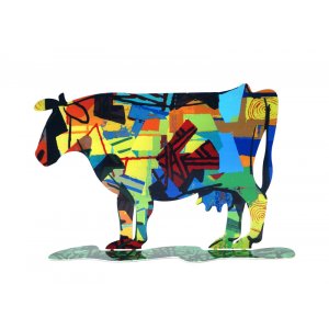 David Gerstein Free Standing Double Sided Steel Sculpture - Dora Cow