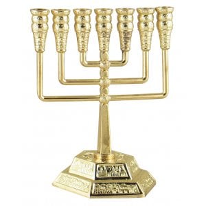 Golden Square Seven Branch Jerusalem Temple Menorah