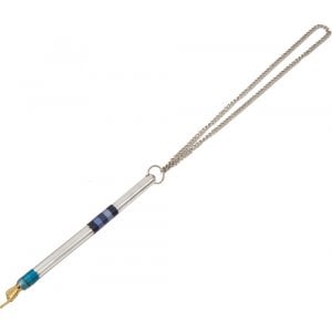 Yair Emanuel Anodized Aluminum Silver Torah Pointer Yad - Blue Bands