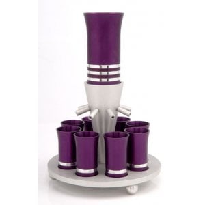 Purple Wine Fountain with 8 Cups by Agayof