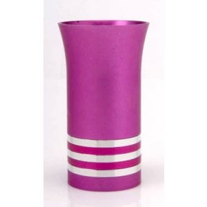 Silver Stripe Hot Pink Kiddush Cup by Agayof