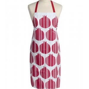 Barbara Shaw Full Length Kitchen Apron - Red Pomegranates