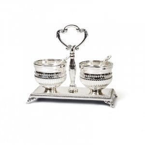Two-in-One Silver-Plated Salt and Pepper Dishes