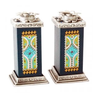 Ester Shahaf Turquoise-Black Candlesticks