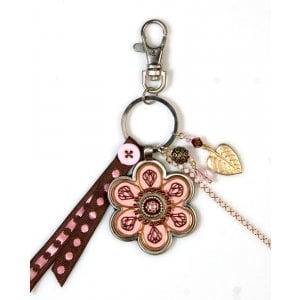 Pink Flower Keychain by Ester Shahaf