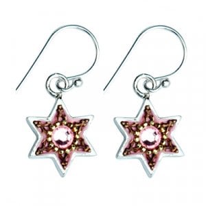 Pink-Gold Sterling Silver Earrings by Ester Shahaf