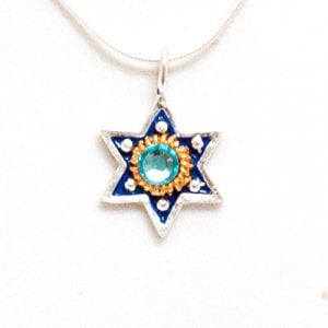 Star of David Pendant in Blue by Ester Shahaf
