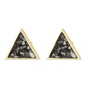 Rough Diamond Post Triangle Earrings by Haya Elfasi