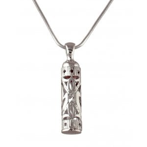 AJDesign Rhodium Mezuzah Style Necklace