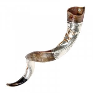 Temple Menorah Star of David Silver Yemenite Shofar