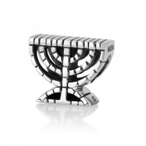 Sterling Temple Menorah Charm