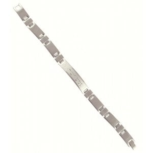 Stainless Steel Mans Bracelet, Double Link Box Chain - Shema Yisrael