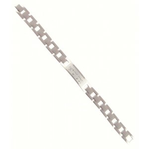Stainless Steel Mans Bracelet, Multiple Link Box Chain - Shema Yisrael
