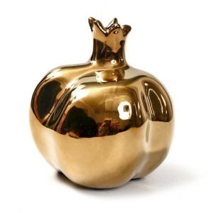 Decorative Gleaming Ceramic Pomegranate - Gold