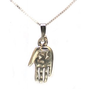 Sterling Silver Hamsa with the letter Hey