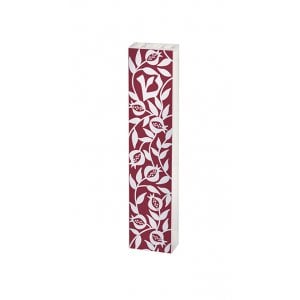 Dorit Judaica Lucite Mezuzah Case, Repeating Pomegranates - Red and White