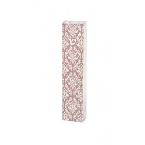 Dorit Judaica Lucite Mezuzah Case, Fleur De Lys Design - Pink and White