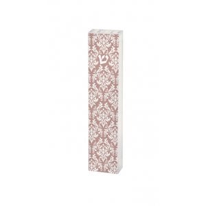 Dorit Judaica Lucite Mezuzah Case, Fleur De Lys - Pink and White