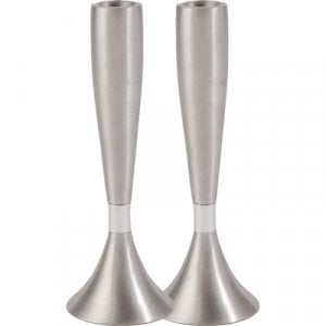 Yair Emanuel Anodized Aluminum Slender Shabbat Candlesticks