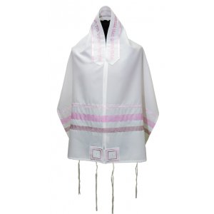 Ronit Gur Shades Of Purple Stripe Tallit Set with Bag and Kippah