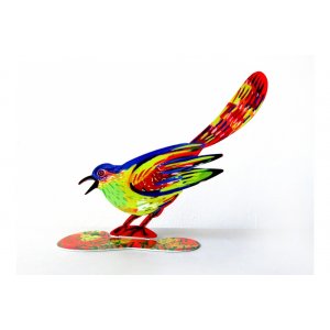 David Gerstein Free Standing Double Sided Steel Sculpture - Bird in Love