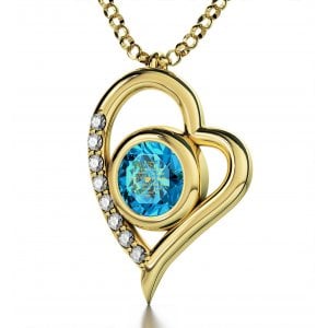 I Love You Heart Pendant By Nano - Gold