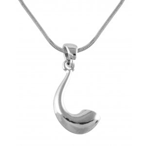 Silver Ram's Horn Shofar Necklace Pendant Rhodium Plated