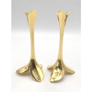 Gold Orchid Design Candlesticks